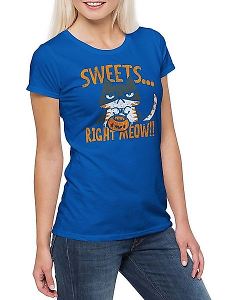 Urban Backwoods Print-Shirt Sweets Right Meow Damen T-Shirt Halloween Witch günstig online kaufen