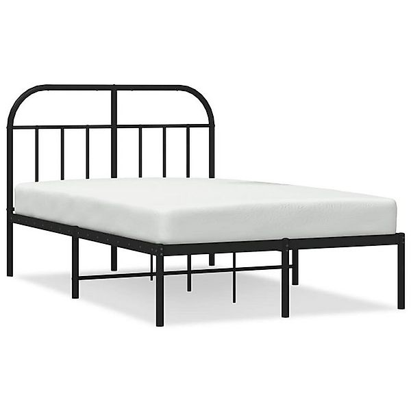 vidaXL Bettgestell, Bettrahmen mit Kopfteil Metall Schwarz 120x200 cm günstig online kaufen