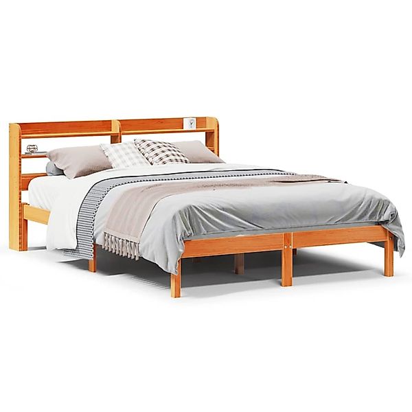 vidaXL Bettgestell mit Kopfteil ohne Matratze Wachsbraun 160x200 cm 3306561 günstig online kaufen