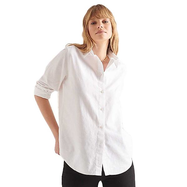 Superdry Cotton Linen Boyfriend Langarm Hemd XS Optic günstig online kaufen