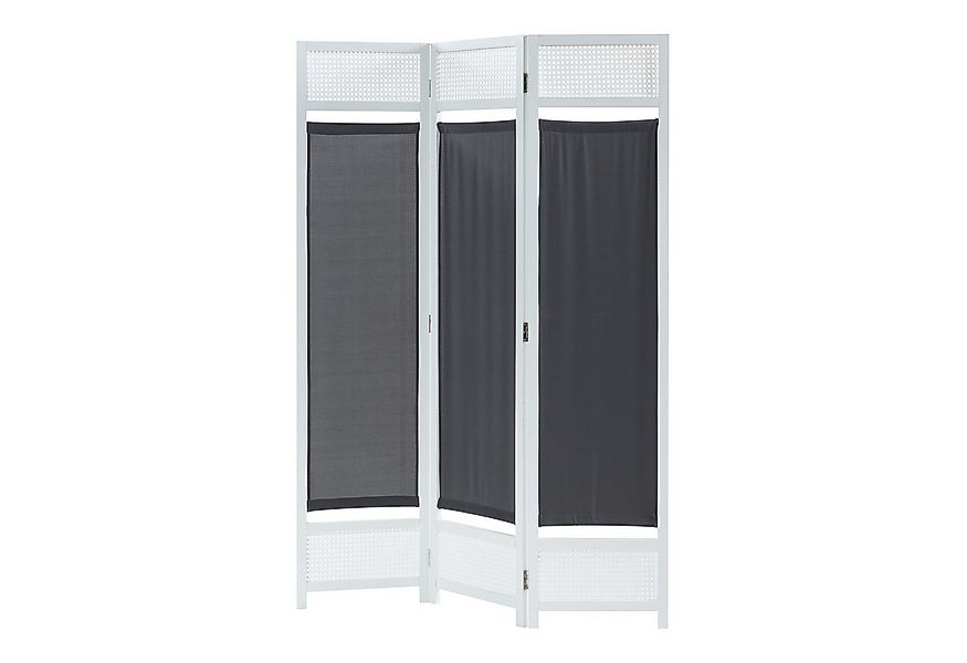 en.casa Paravent, Paravent »Dorotea« 3-teilig 120x170 cm Weiß/Dunkelgrau günstig online kaufen