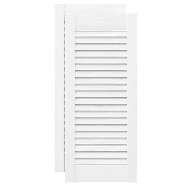 vidaXL Mehrzweckschrank Schranktüren Lamellen-Design 2 Stk Weiß 69x29,5 cm günstig online kaufen