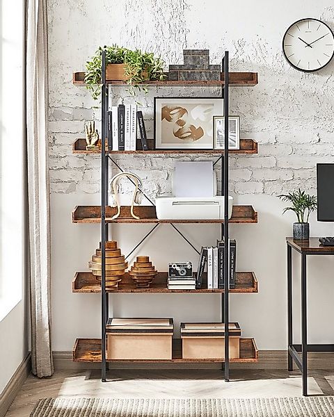 VASAGLE Bücherregal Leiterregal, Leiterregal, Standregal, mit 5 Ebenen günstig online kaufen