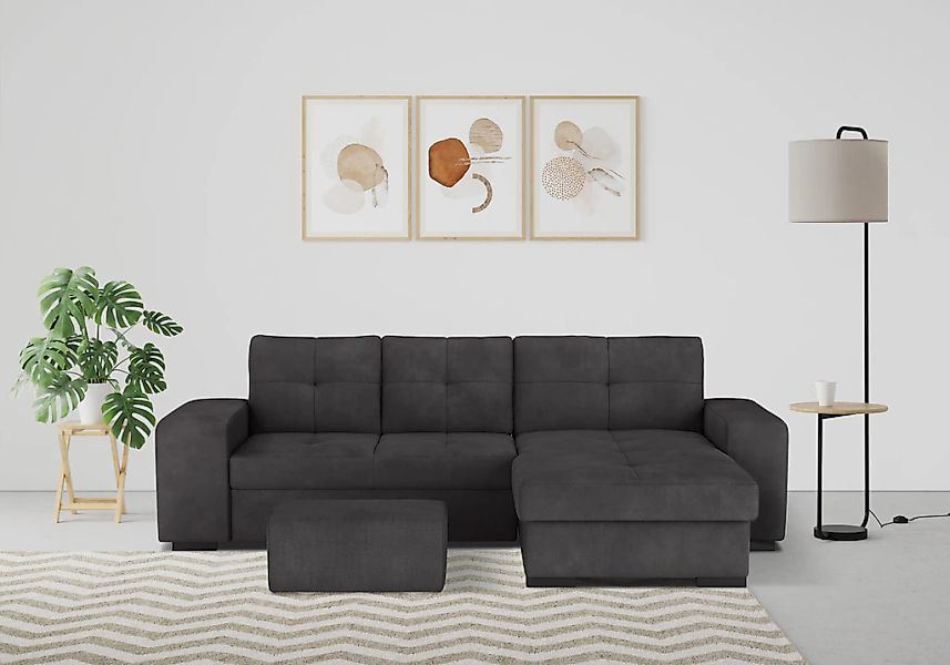 COTTA Ecksofa "Mattina L-Form", mit Hocker, wahlweise mit Bettfunktion & Be günstig online kaufen