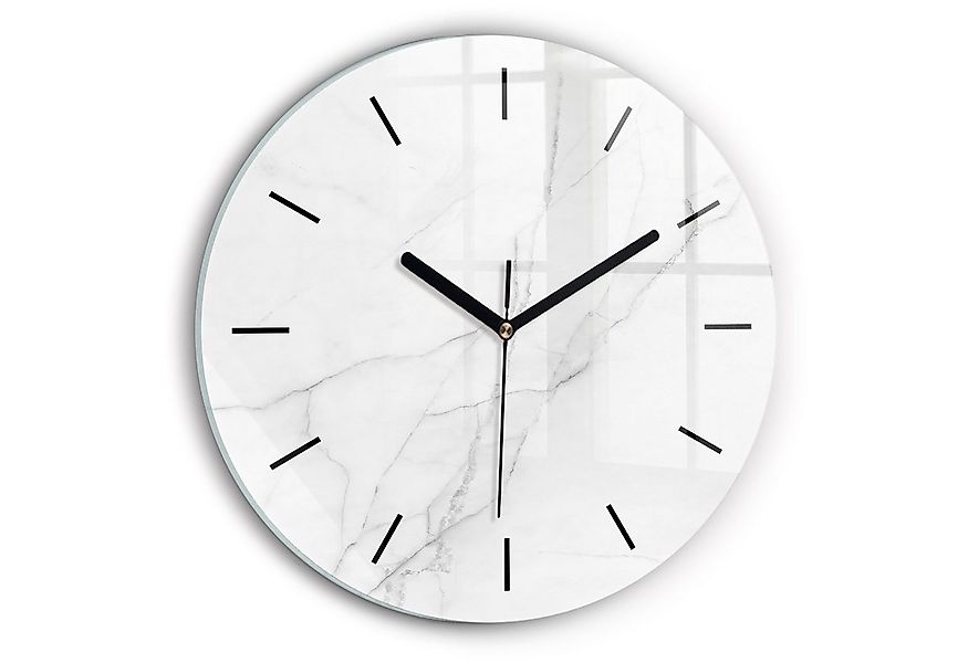 Tulup Wanduhr Dekorative Glasuhr Marmor Runde Moderne Uhr aus Gehärtetem Gl günstig online kaufen