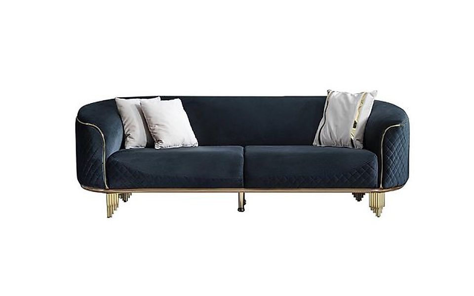 Xlmoebel 3-Sitzer Modern Neu Sofa 3 Sitzer Polstersofa Blau Textil Sitz Des günstig online kaufen