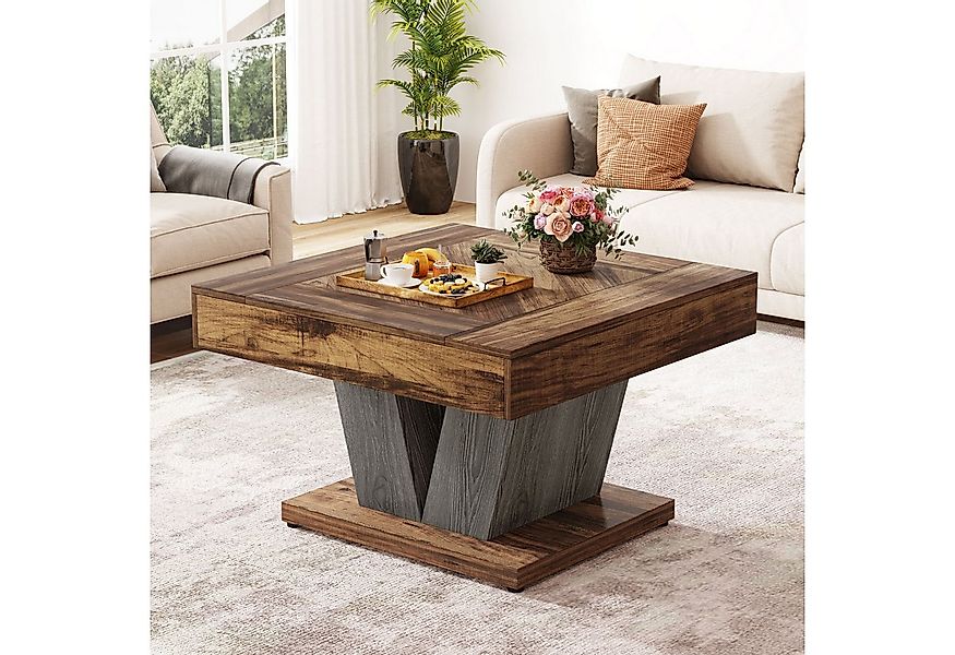 Tribesigns Couchtisch Quadratischer Holz-Couchtisch, moderner Mitteltisch, günstig online kaufen