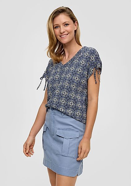 s.Oliver Kurzarmshirt Ärmelloses Shirt mit Bindedetails günstig online kaufen