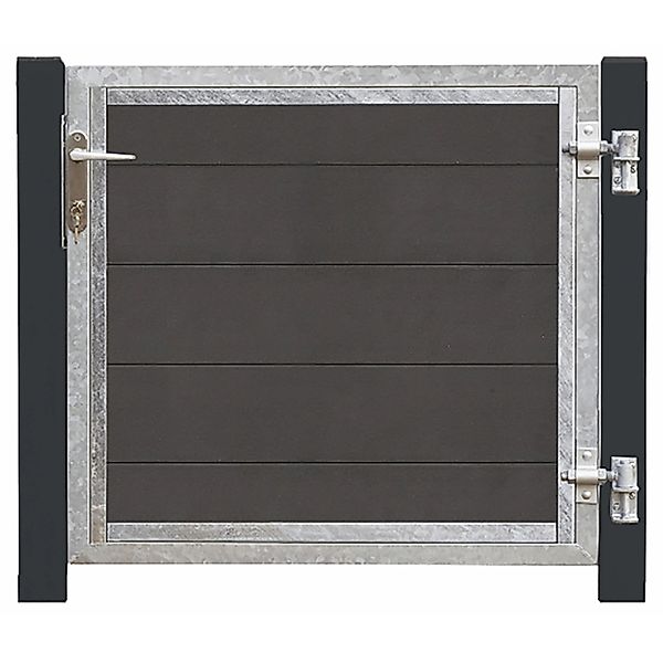 Plus Holz Einzeltor Futura WPC Schiefergrau DIN R 115 x 91cm Pfosten grausc günstig online kaufen