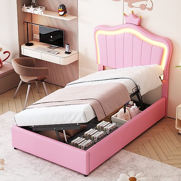 STILVORA Bett Polsterbett 90x200 mit LED günstig online kaufen