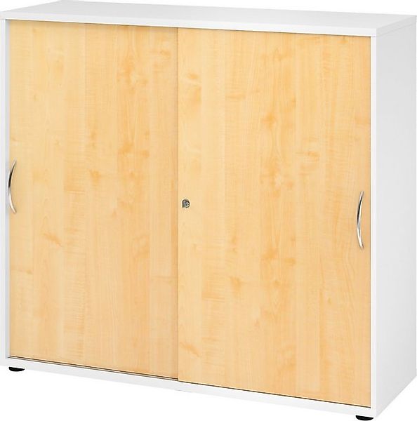 bümö Aktenschrank Schiebetürenschrank office - 3 Ordnerhöhen Dekor: Weiß/Ah günstig online kaufen