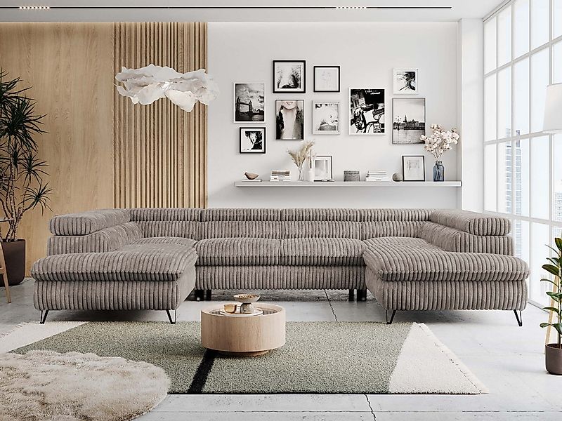 MKS MÖBEL Ecksofa PEDRO U, Set, Zwei Bettkästen, Wellenfedern, Metallbeine, günstig online kaufen