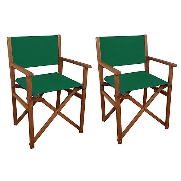 Erst-Holz Doppelpack Regiestühle Gartenstühle Buchenholz mit Stoffbespannun günstig online kaufen