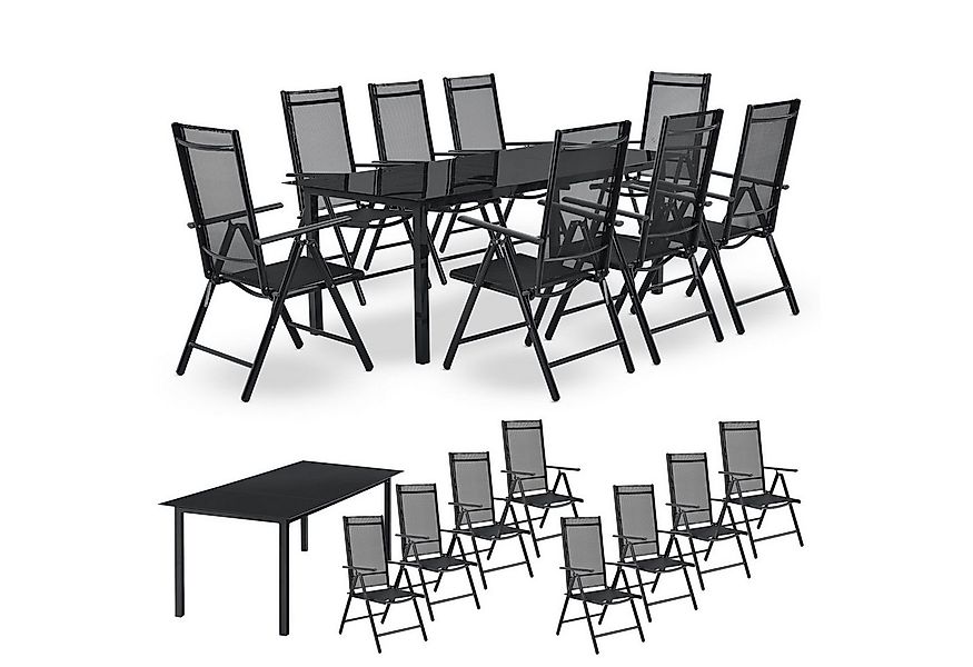 Juskys Garten-Essgruppe Milano, (9-tlg), 8 Gartenstühlen plus Tisch - Stühl günstig online kaufen