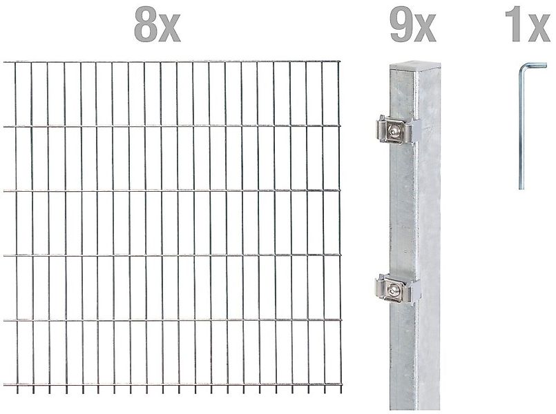 Alberts Doppelstabmattenzaun Grundset, (Set), Höhe: 80-160 günstig online kaufen