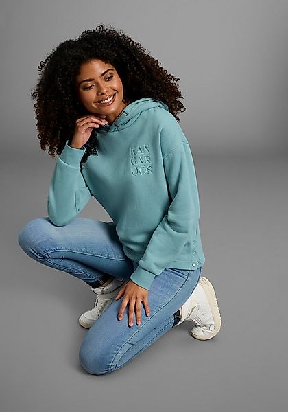 KangaROOS Kapuzensweatshirt mit Druckknöpfen am Saum günstig online kaufen