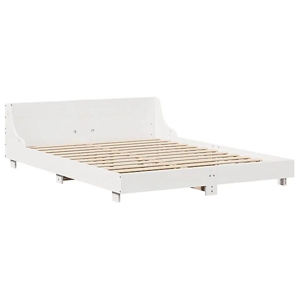 vidaXL Massivholzbett ohne Matratze Weiß 140x190 cm Kiefernholz 850741 günstig online kaufen