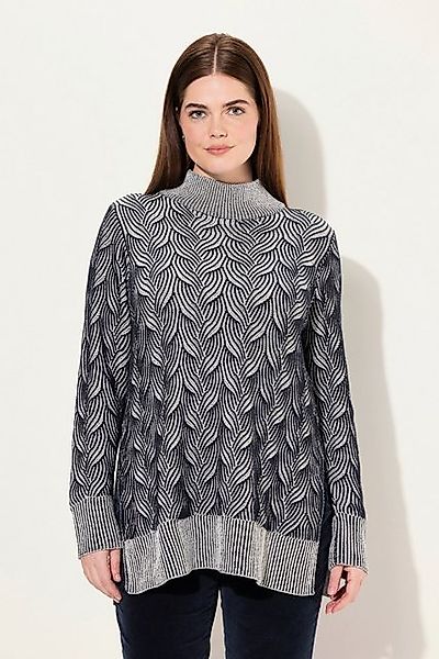 Ulla Popken Strickpullover Pullover Zopfmuster Langarm Biobaumwolle günstig online kaufen