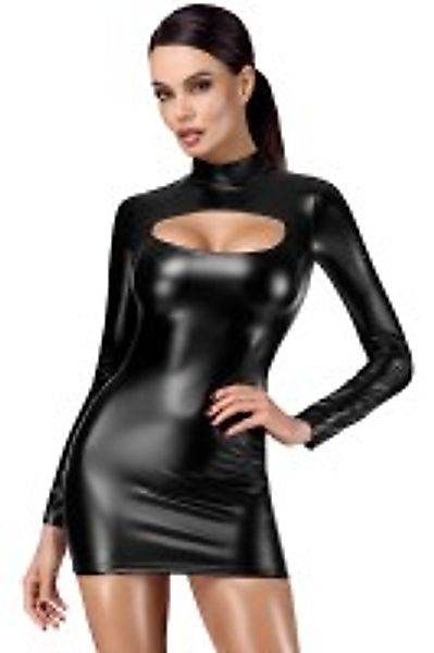 Wetlook-Minikleid mit Cut-Out-Ausschnitt günstig online kaufen