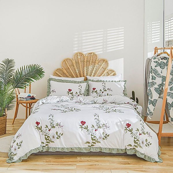 BYSURE Bettwäsche, Polyester, 2 teilig, Blumen-Bettbezug günstig online kaufen