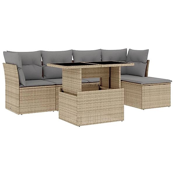vidaXL Gartenlounge-Set 6-tlg. Garten-Sofagarnitur mit Kissen günstig online kaufen