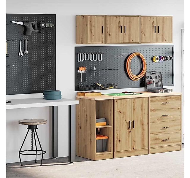 vidaXL Schrankmodule Garagenschränke 2 Stk. Artisan-Eiche Holzwerkstoff günstig online kaufen
