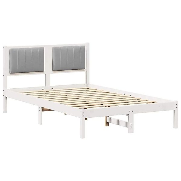 vidaXL Bettgestell mit Gepolstertem Kopfteil Hellgrau 120 x 200 cm 878263 günstig online kaufen
