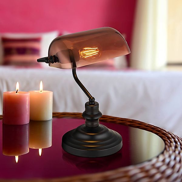 Tischleuchte Antique, kupferfarben/schwarz matt, Höhe 37 cm günstig online kaufen