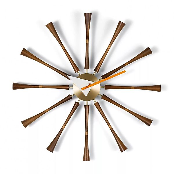 Vitra - Spindle Clock Nelson Wanduhr - walnussholz/aluminium/Ø57.5cm günstig online kaufen