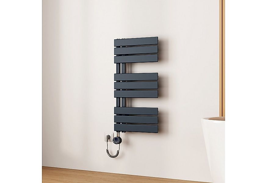 EMKE Elektrischer Badheizkörper Anthrazit mit Thermostat 400W~1000W, Smart günstig online kaufen