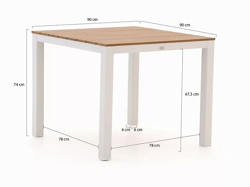 Bellagio Fidenza Gartentisch 90x90x75 cm günstig online kaufen