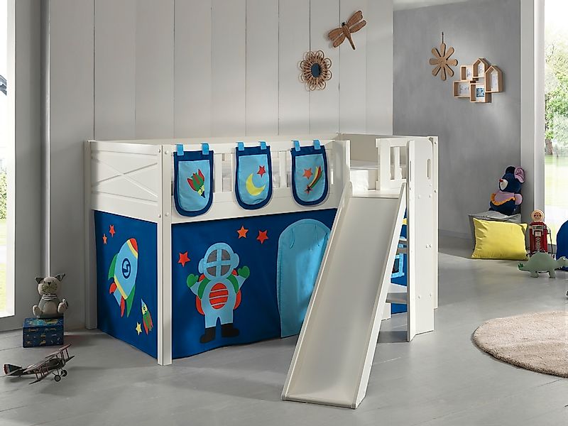 Vipack Hochbett "Scott" Made in Europe, m. Rutsch-/Leiterturm, LF 90x200 cm günstig online kaufen