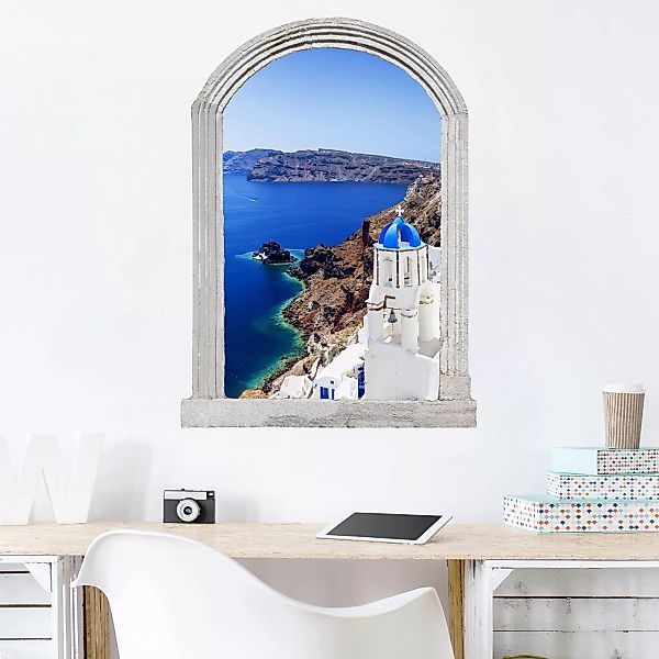 3D Wandtattoo Steinbogen View Over Santorini günstig online kaufen