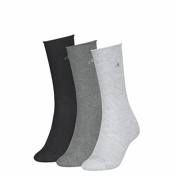 Calvin Klein Socken "CK WOMEN SOCK ROLLTOP" 3 Paar, mit kleinem Rollbund, C günstig online kaufen