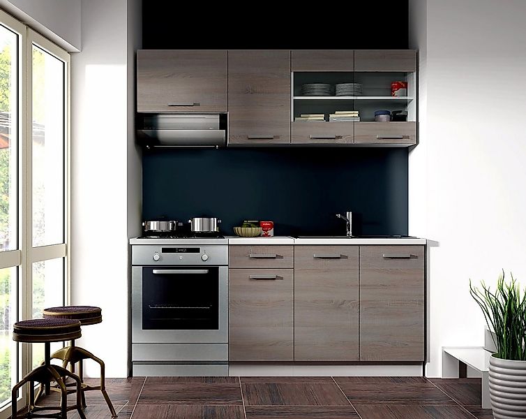 Küchen-Preisbombe Küchenzeile Dave 180 cm Küchenblock Einbauküche Singleküc günstig online kaufen