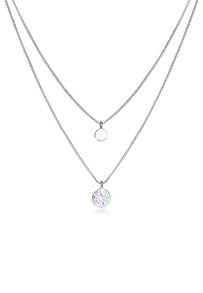 Elli Gliederkette 2-lagig Layer Coin Plättchen günstig online kaufen
