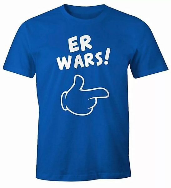 MoonWorks Print-Shirt Herren T-Shirt Er wars Spruch Comic Hand Fun-Shirt Mo günstig online kaufen