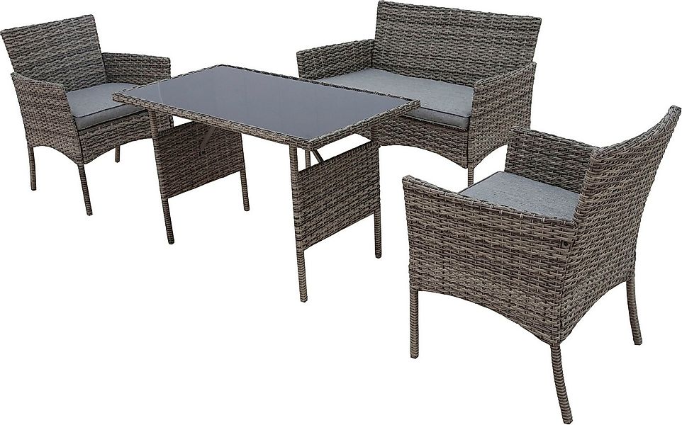 KONIFERA Gartenlounge-Set Balkonset »Ronda«, (Set, 7-tlg., 1x2er Sofa, 2 Se günstig online kaufen