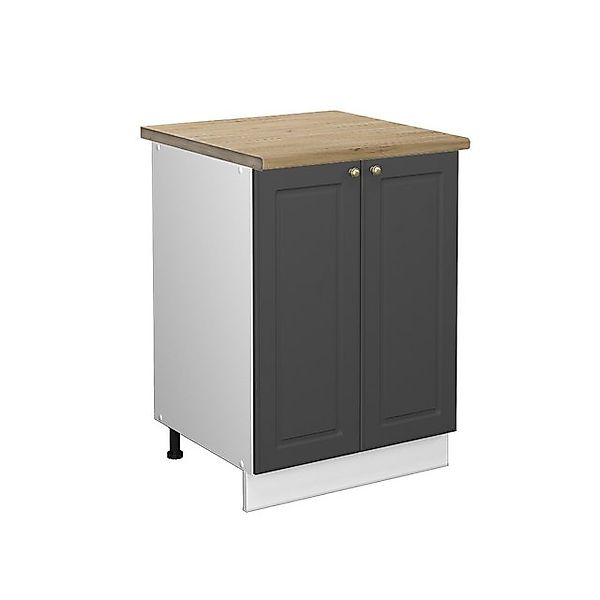 Vicco Küchenunterschrank Fame-Line Anthrazit-Gold/Weiß 60 cm AP Eiche günstig online kaufen