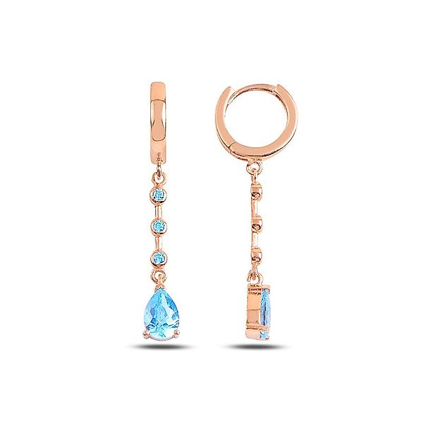 Nisan Ohrring-Set, 925 Sterling Silber Damen Ohrringe, Aquamarin – Roségold günstig online kaufen