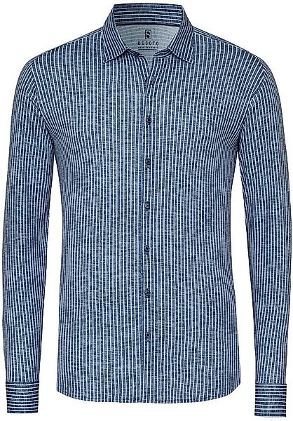 Desoto Shirt Kent Linen Optics Stripes Navy - Größe M günstig online kaufen
