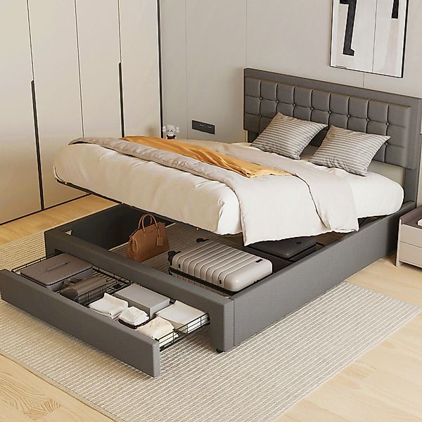 oyajia Polsterbett Doppelbett Polsterbett 140x200cm, Luftdruck günstig online kaufen