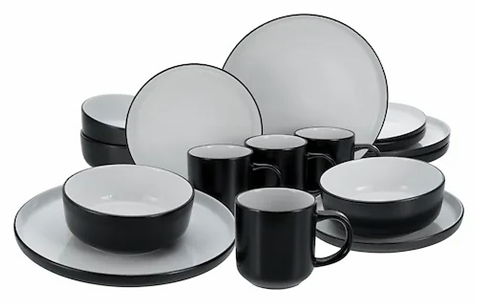 CreaTable Kombiservice »Nordic Cool Black, Kombi-Set 16-tlg« Scandi-Style günstig online kaufen