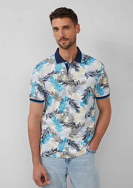 s.Oliver Kurzarmshirt Polo-Shirt Piqué-Poloshirt mit Print günstig online kaufen
