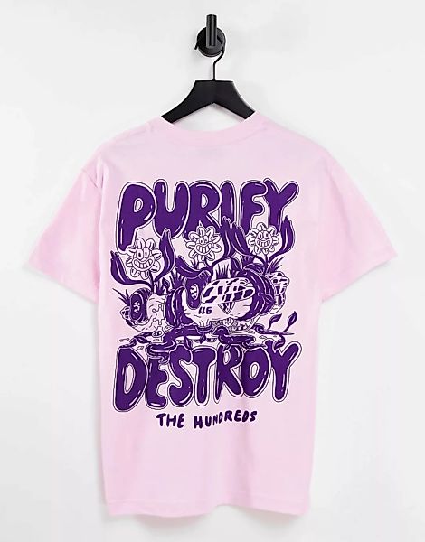 The Hundreds – T-Shirt in Rosa mit „Purify and Destroy“-Print günstig online kaufen