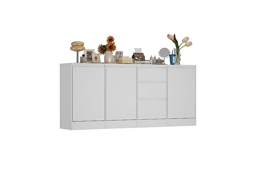 FUFU&GAGA Sideboard 3-Türiges-3-Schubladen- Sideboard, 80 X 180 X 35 cm, MD günstig online kaufen