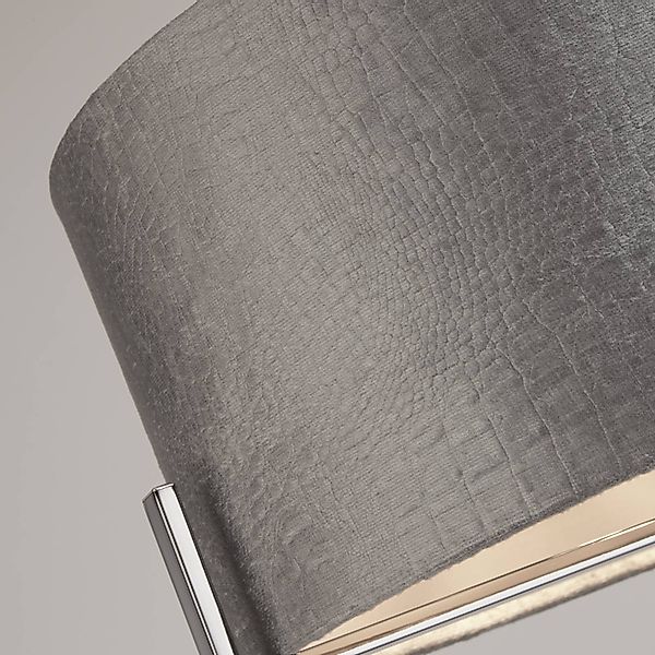 Deckenleuchte Kyran, grau, Metall, Samt, Ø 40 cm, E27 günstig online kaufen