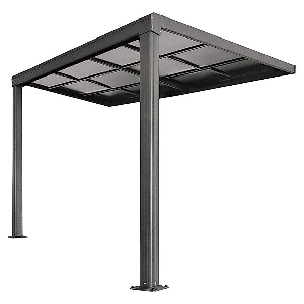 Juskys Terrassendach Jakarta 3x3m mit Polycarbonatplatten Dunkelgrau günstig online kaufen