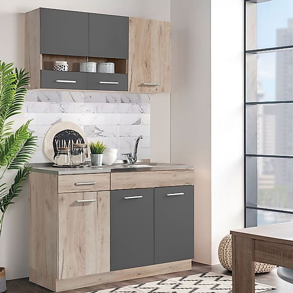 Homestyle4u Küchenzeile 120 cm ohne Geräte günstig online kaufen