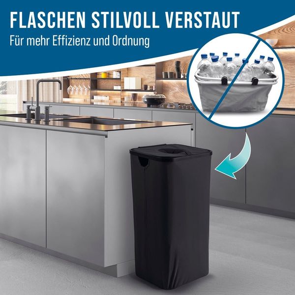 EASYmaxx Flaschenkorb Pfandflaschen-Sammelbehälter 100l schwarz, inkl. günstig online kaufen